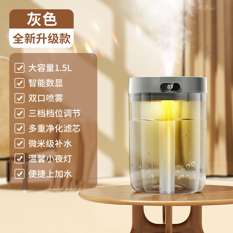 家用大容量加湿器USB双喷雾家用宿舍办公室卧室桌面带小夜灯|undefined
