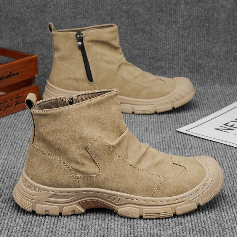 Botas Martin de Trabajo Altas para Hombre de PU y PVC, Transpirables y Con Aumento de Altura, para Uso Casual y Trabajo