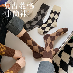 New winter mid-calf socks for girls, Japanese retro style, versatile, simple college style, high-calf cotton socks, wholesale