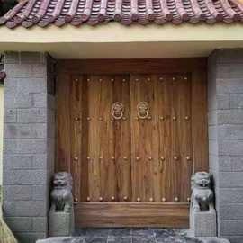 老榆木大门古宅复古双开门实木庭院进户双开四合院别墅对开门