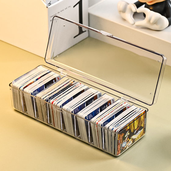 Card Storage Box Ultraman Card Large Capacity Transparent Storage Box Portable Game King Card Storage Box with Lid