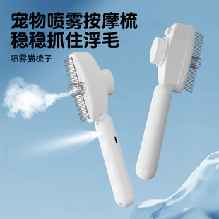 Pet Comb Spray Massage Comb Cat Hair Dog Hair Long and Short Hair Removal Comb Comes with Spray Lighting Pet Cleaning Comb