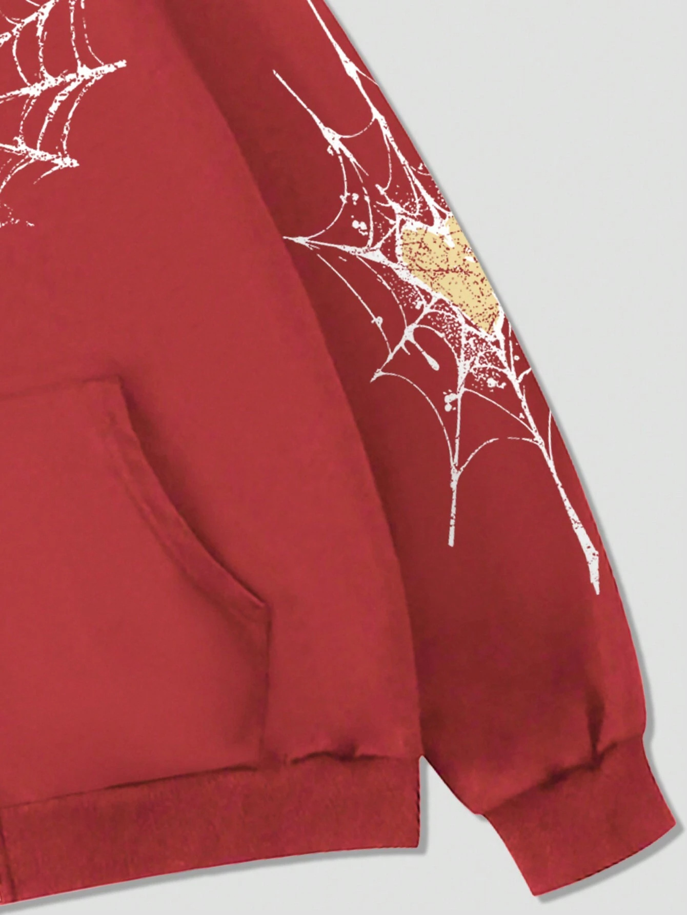 Felpa con cappuccio con stampa ragno retrò da uomo, cardigan con cerniera, maglione ampio, giacca casual in pile autunnale e invernale_voghion.com