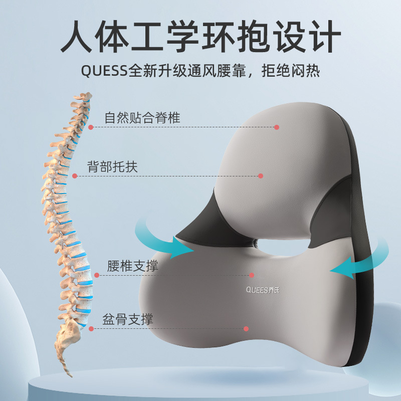 Qiao Style Car Accessories 2022 Leading Headrest and Waist Support 105054