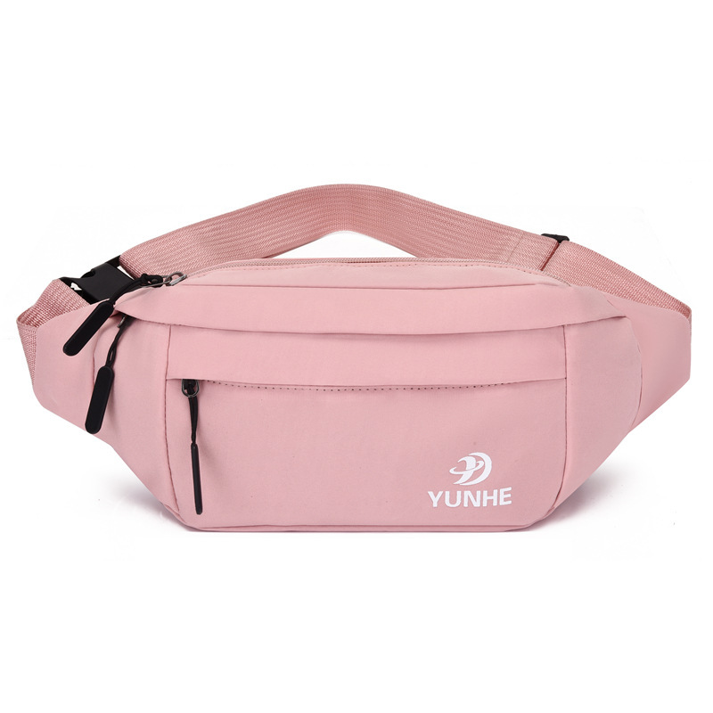Riñonera deportiva unisex, bolso bandolera de lona impermeable al aire libre, estilo coreano casual, con logotipo personalizable