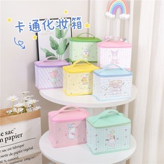 New PU leather portable makeup box large capacity makeup box cute cinnamon dog Kuromi cosmetics storage box