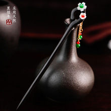 好货天然黑檀木发簪盘发簪子新中式木质木簪简约女汉服旗袍日常