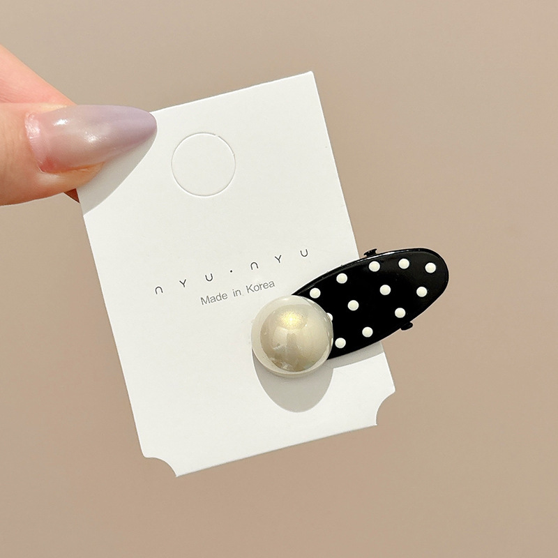 1#싱글팩~땡땡이 진주 머리핀 (약 4cm)