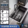 Upgraded and affordable version [full copper valve core round faucet] + full set of accessories - anti-fouling and antibacterial/black nano (outline length 58 width 43) 30-year warranty/