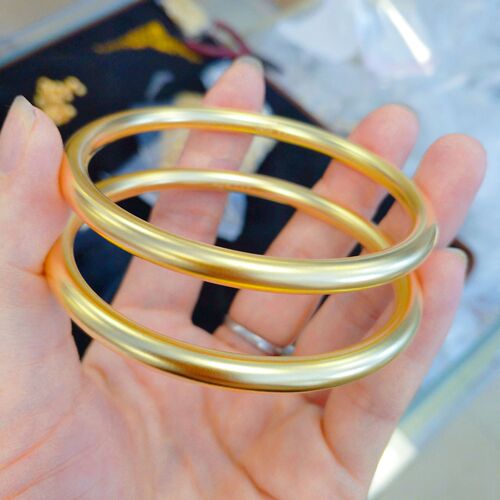 Vietnamese sand gold Seiko 5mm ancient lotus inheritance bracelet brass gold-plated women's solid ring retro bracelet