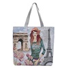 One-shoulder bag, capacious shopping bag, 2024 years, internet celebrity, with embroidery