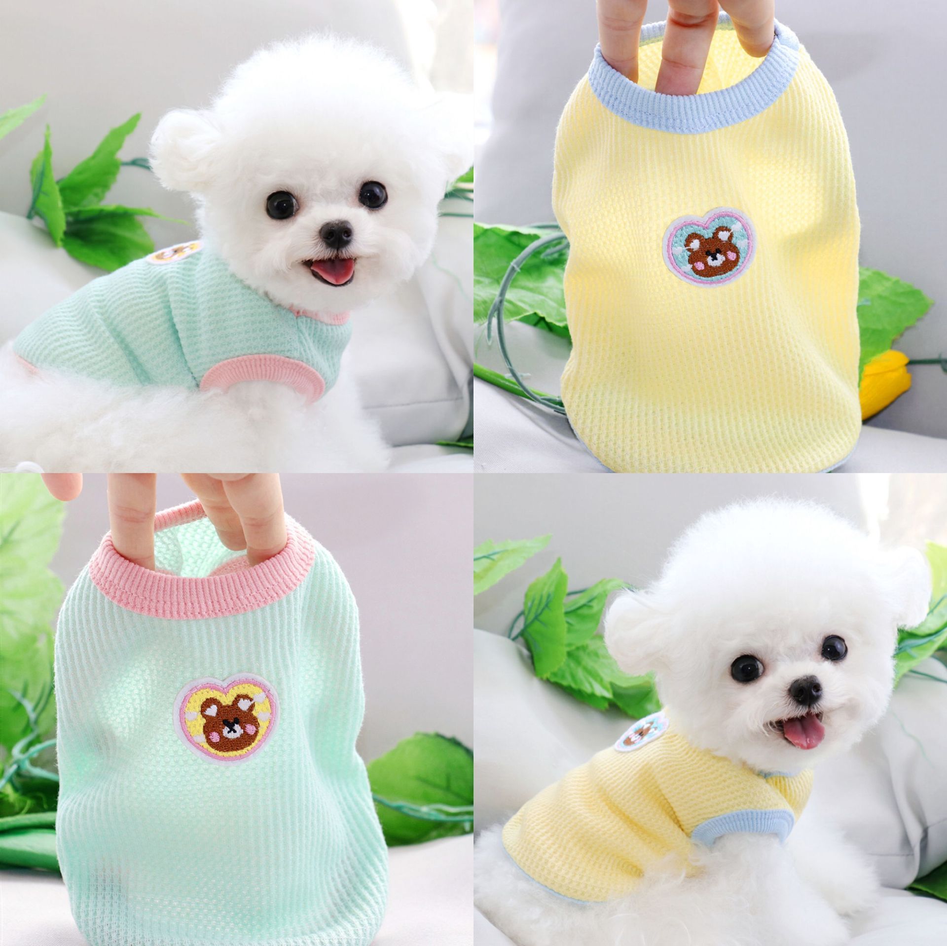 귀여운 고양이 옷 여름 얇은 봉제 인형 고양이 작은 새끼 고양이 고양이 방지 흘리기 파란색 고양이 애완견 여름 조끼