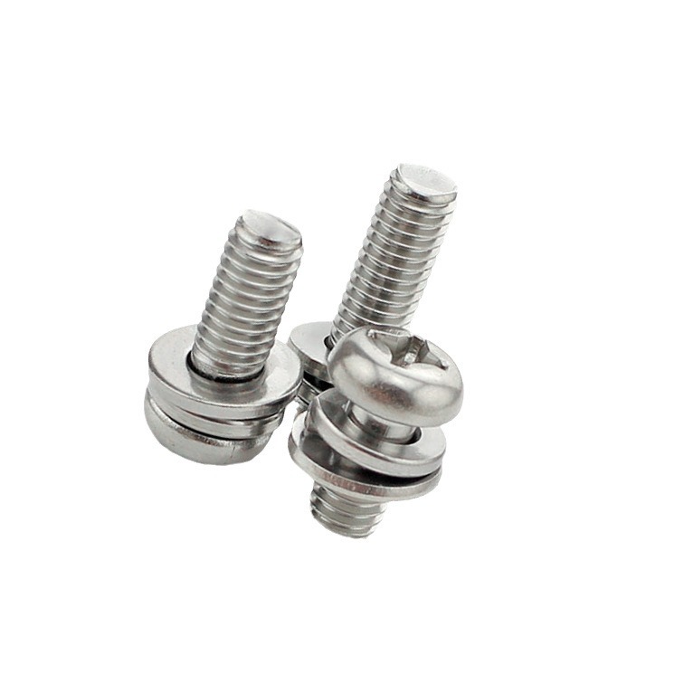 镀镍圆头十字三组合螺丝M2/3*8/4*20/5/自带平垫弹垫螺钉1