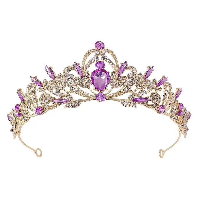 Bridal headband aleación diamante corona barroco rojo cumpleaños princesa vestido de alta sensibilidad banda joyas para el cabello