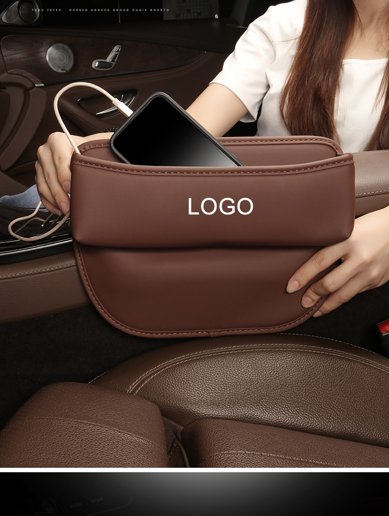 Car Seat Gap Storage Box Leather Organizer
