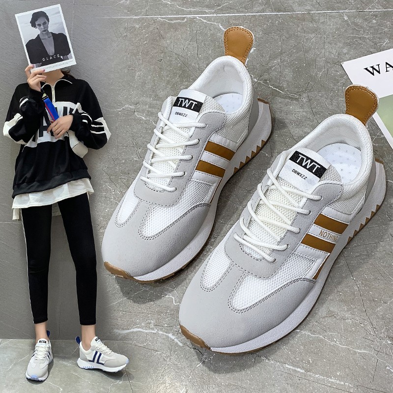 老爹鞋女2021春季新款阿甘鞋休闲鞋韩版网鞋厚底拼色跑步单鞋代发|ru