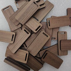 クルミクリエイティブ DIY 木製レーザー彫刻ペンダントペットタグ手書きタグ無垢材キータグ願いタグ