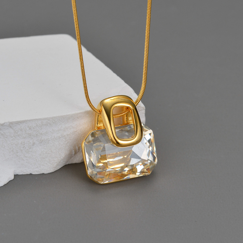 Earrings, Necklace Classification snake chain Chain Type PVD Coated Real Gold Plated Square 304 Stainless Steel Vacation Simple Style Waterproof Non Tarnish Earrings Necklace