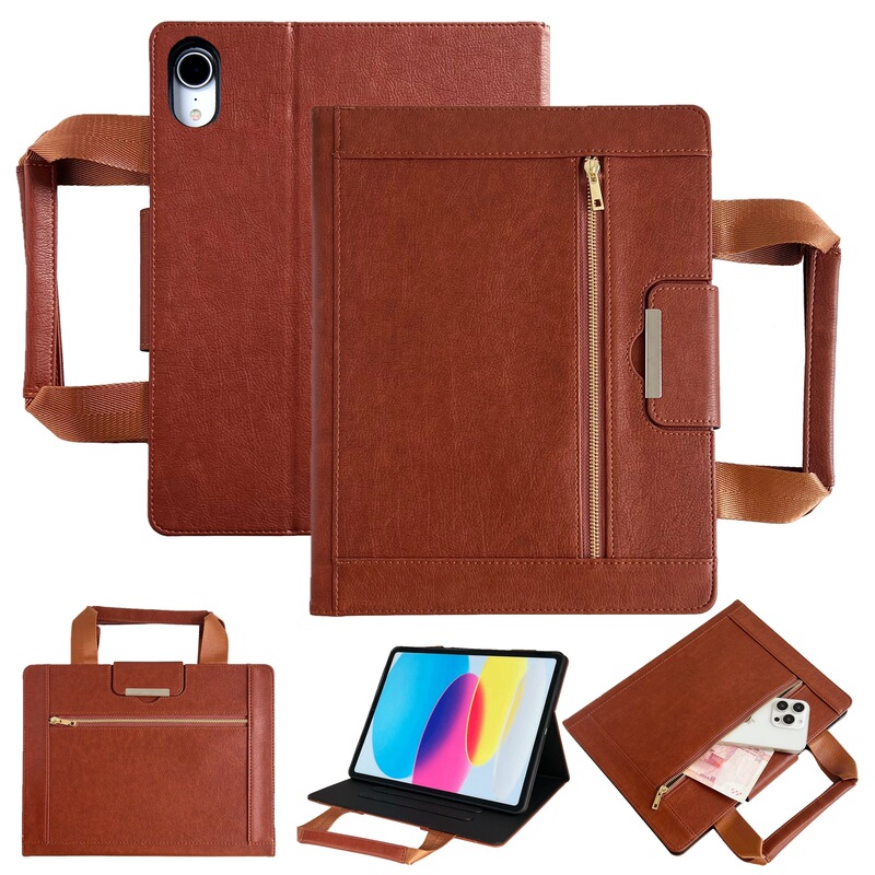 Used for iPad Tablet Protective Case Pro13 All-Inclusive iPad A16 Zipper Handbag Mini7 Anti-Fall Leather Case