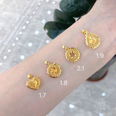 足金999镂空愛心花朵黃金吊墜生日送家人朋友廠家直銷壹件代發