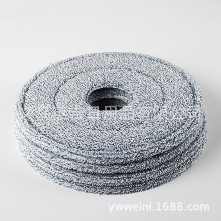Cross-border Wholesale Mop Accessories Round Square Mop Replacement Cloth Lazy Hand-free Mop Head Rotating Mop