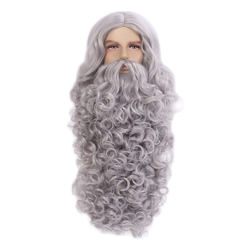 Amazonas Santa peluca barba blanca Amazonas santaclauswig barba traje de peluca marrón