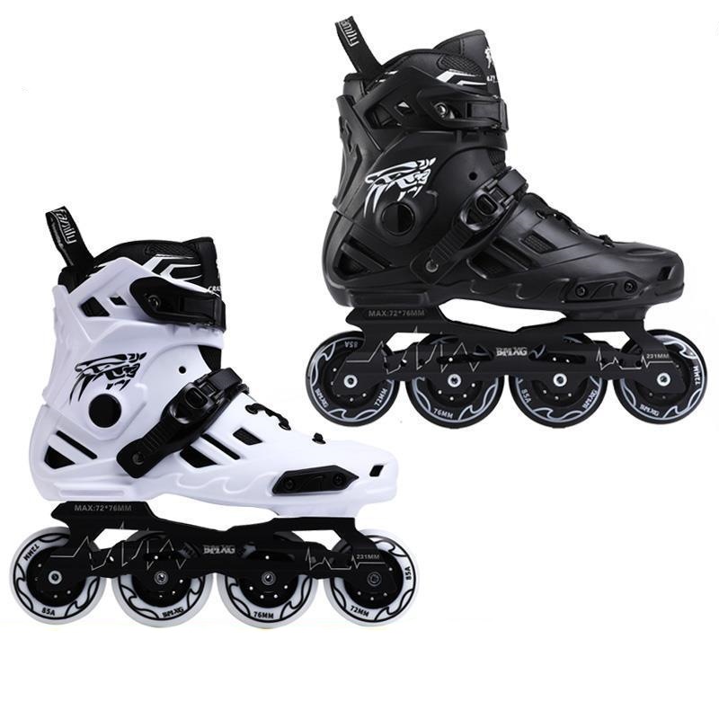 BMXGMX5 college students teenagers in-line roller skating shoes fancy shoes men and women adult brake flat flower professional shoes