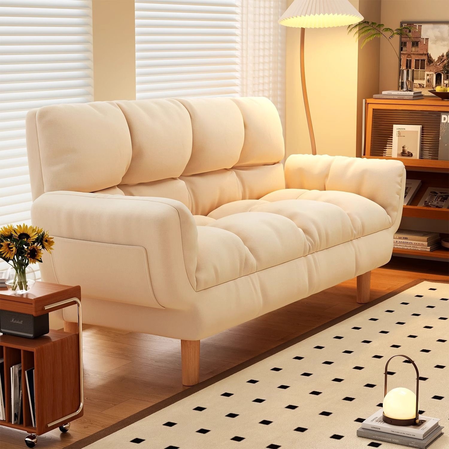 Sofá para dos personas, sofá para dormir, sofá para personas perezosas, dormitorio de alquiler, reclinable con respaldo, tatami, sala de estar, sofá cama pequeño