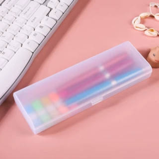 半透明加长磨砂文具盒收纳笔袋功能铅笔盒创意学生文具塑料盒笔盒