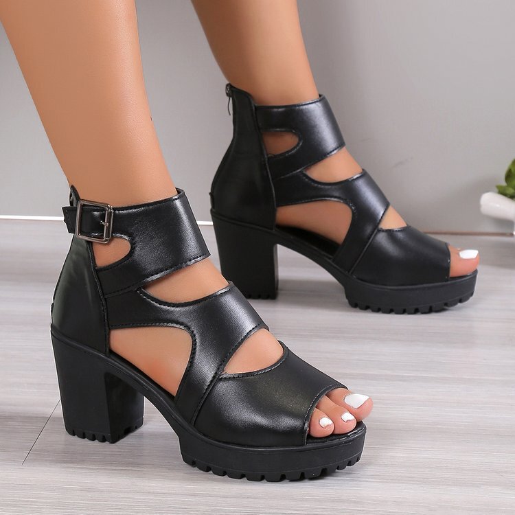 Spot Roman Shoes High-Heeled Thick-Soled Sandals for Women Summer New Fashion Waterproof Platform Super High-Heeled Fish Mouth Foreign Trade Women's Shoes Spot Roman Shoes High-Heeled Thick-Soled Sandals for Women Summer New Fashion Waterproof Platform Super High-Heeled Fish Mouth Foreign Trade Women's Shoes
