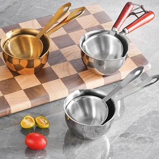 Oil Splash-Proof Pot Made of 304 Stainless Steel, High-Temperature Resistant, Suitable for Baking, Coffee Brewing, Commercial Use, Mini Steak Black Pepper Sauce Hot Oil Pouring Pot