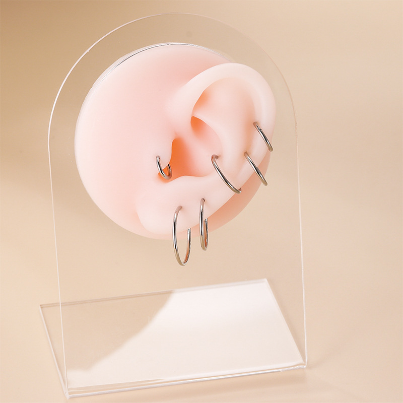 Plating Design 1 Piece Nose Rings & Studs Fashion Circle Pure Titanium Plating Nose Pin