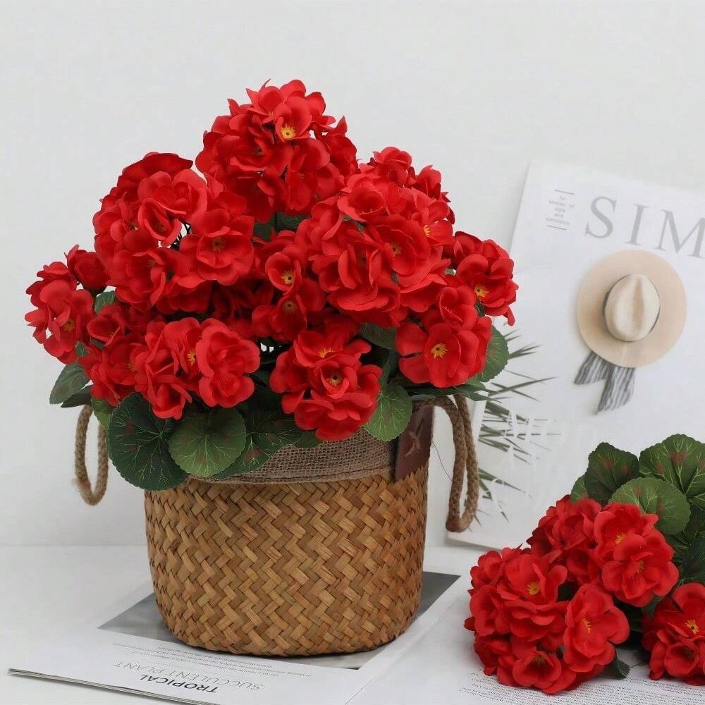 Flores transfronterizas de automóviles de seda colgante extra larga Begonia artificial rosas negras estrellas hierba flores de melocotón orquídeas