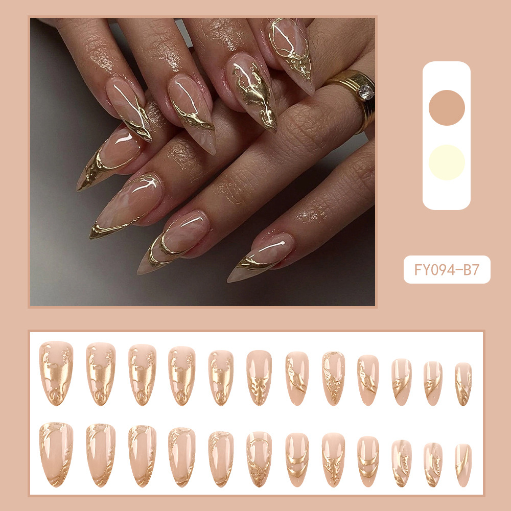 Uñas postizas 3D estéreo blanqueadoras, muy vendidas, piezas de arte de uñas portátiles transfronterizas, pegatinas de uñas sencillas con un toque de alta gama, venta al por mayor