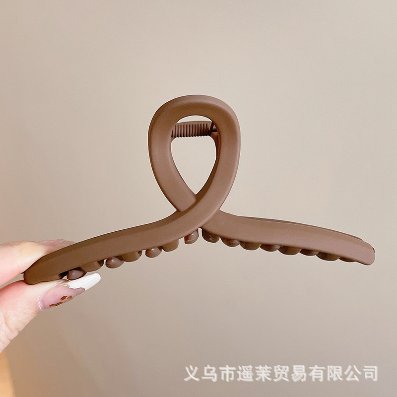咖色磨砂抓夹女2025年新款发夹后脑勺大号发量多鲨鱼夹子发卡头饰|undefined