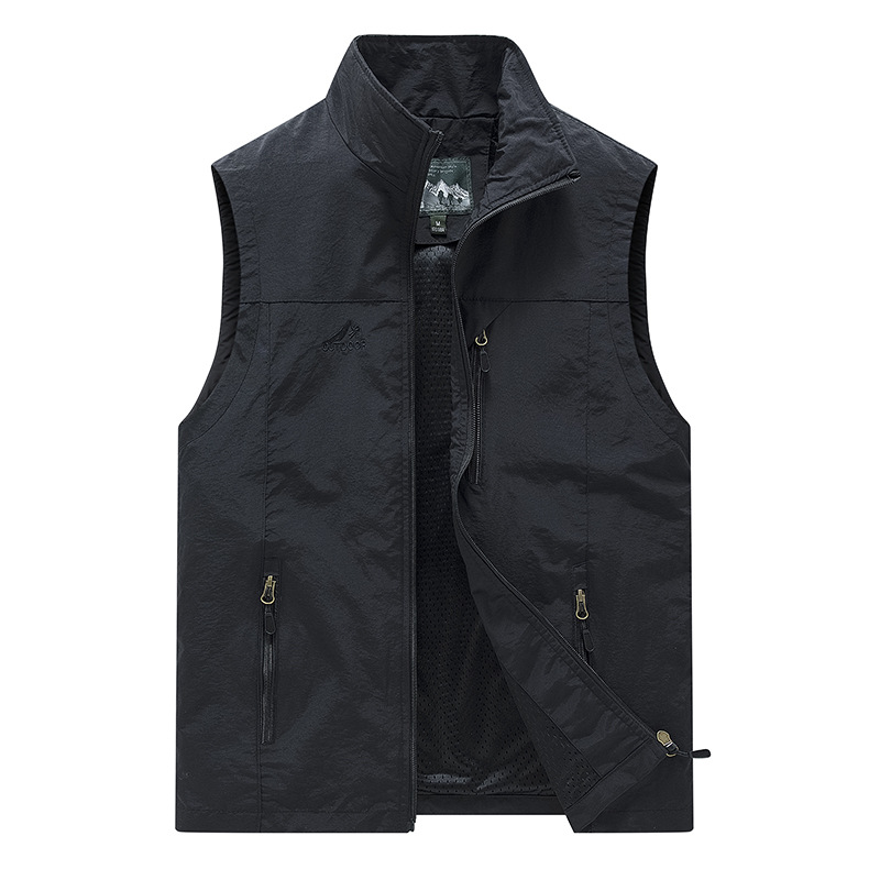 Nuevo clásico primavera y verano al aire libre ocio chaleco de secado rápido moda simple de cuello de fotografía chaleco chaqueta
