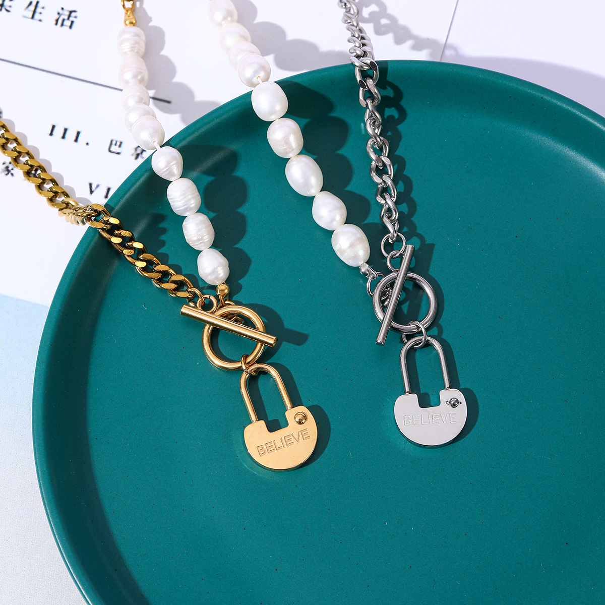 巴洛克风天然珍珠项链钛钢轻奢气质冷淡风设计锁骨链女工厂直销