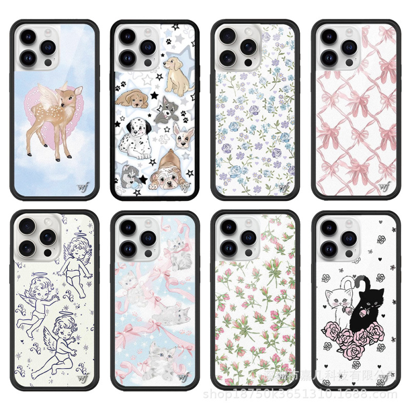 High Version Wf Total Picture Flower Rose Zoo Collection Iphone16Promax Apple 15 Mobile Phone Case 14 Trendy Brand