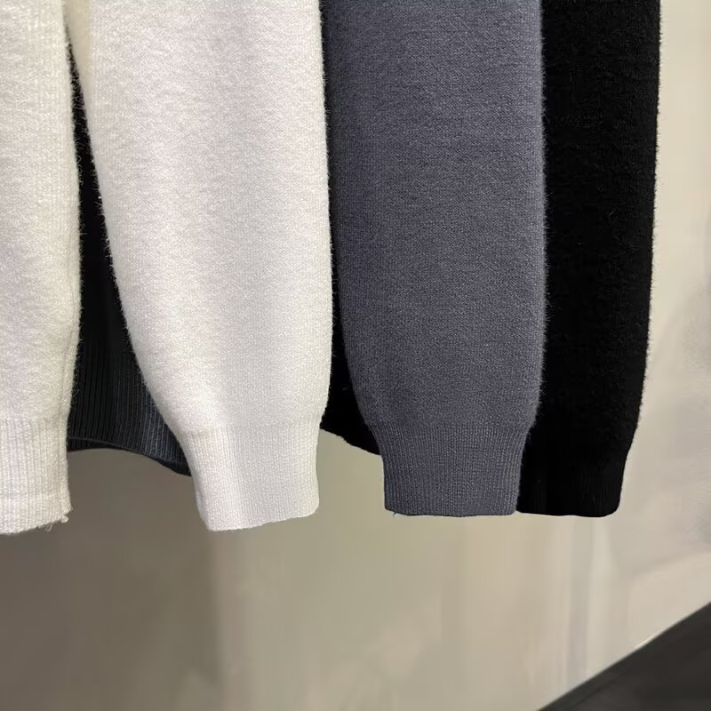 Herren Rollkragenpullover Mit Fleecefutter Slim Fit Strickpullover_voghion.com