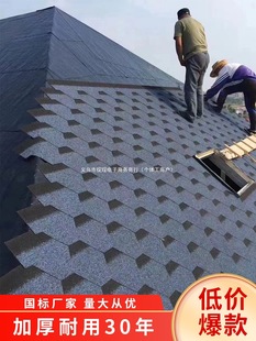 Asphalt Tile Roof Self-Adhesive Thermal Insulation Oil Felt Color Tile Villa Wooden House Sun Room Fiberglass Tile Waterproof Degao Tile