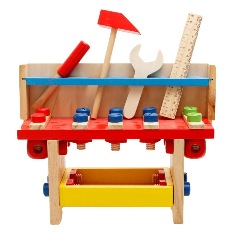 Simulación de madera herramienta Mesa desmontaje tuerca combinación Montessori educación temprana rompecabezas infantil niños escritorio juego