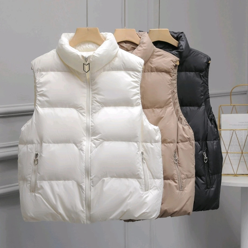 White Duck Down Vest Women's Autumn and Winter Korean-style Short Outer Wearing Vest Casual All-match Warm Jacket A2530
