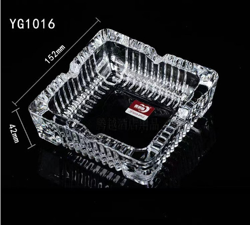 Manzana verde transparente diamante cigarrillos cenicero KTV hotel casero cuadrado cenicero de vidrio redondo al por mayor