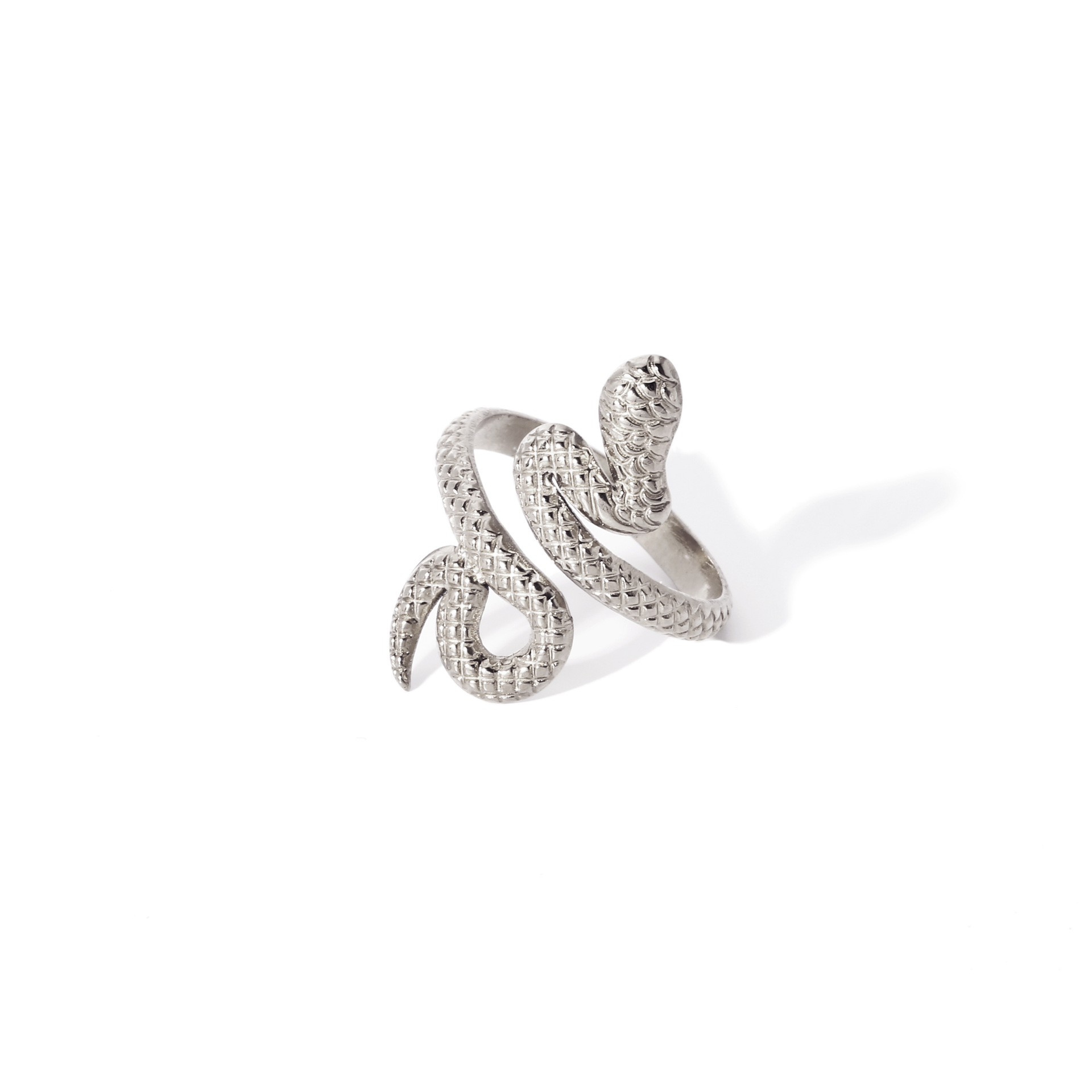 Heart Shape, Snake Pattern Modern Style Artistic Heart Shape Snake Titanium Steel Open Ring In Bulk