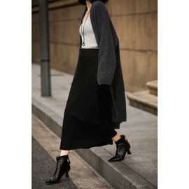 26早春0压感软糯含羊毛醋酸气质佰搭A字高腰垂感加厚半身裙25607