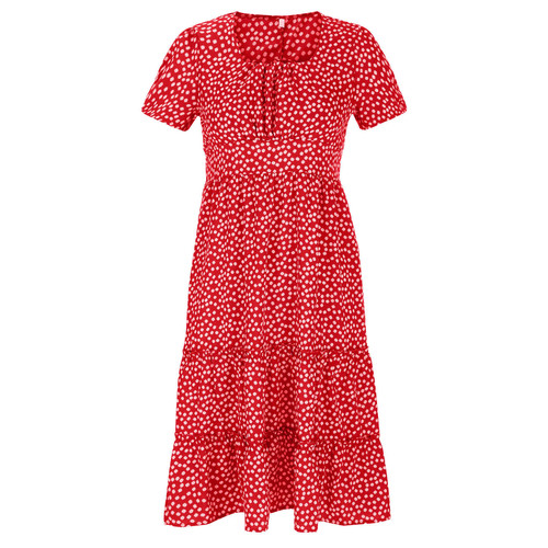 Summer New Arrival Best Selling Floral Print Women's Long-Sleeve Square Neck Bubble Sleeve High-Waist Chiffon Dress