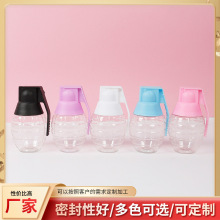 塑料包装手雷外观设计卡通头绳糖果等包装盒透明彩盖手雷包装瓶