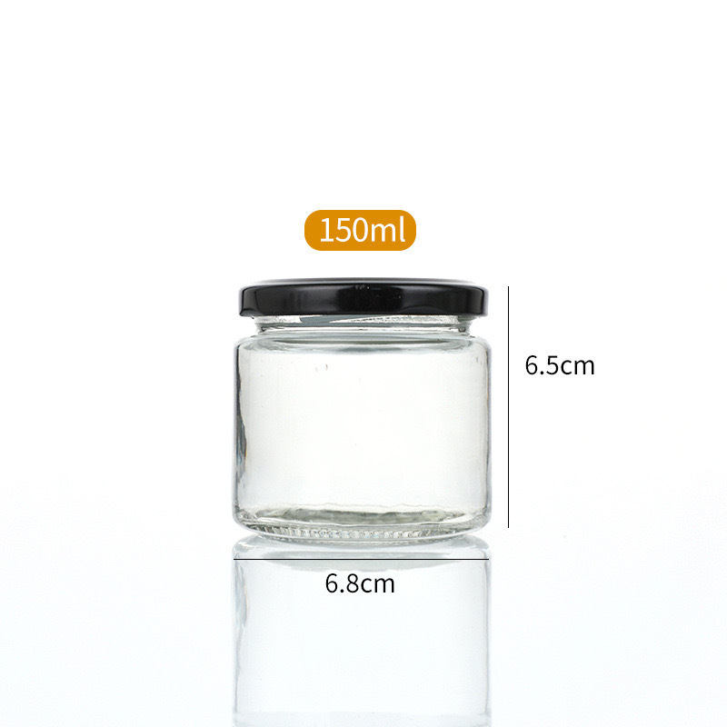 Botella de vidrio al por mayor botella vacía de grado alimenticio hervir botella de conservación de miel mermelada botella de hongos shiitake