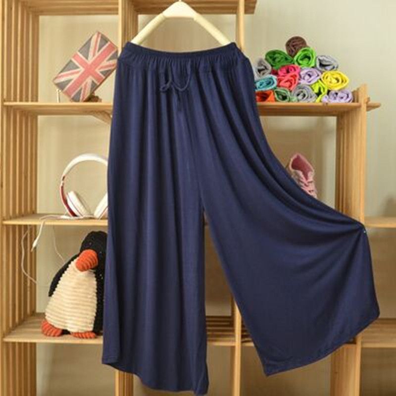 Modal Cotton Wide-Leg Pants for Women, Spring and Summer Thin High-Waisted Loose Casual Drapey Cropped or Full-Length Pants, Plus Size Modal Cotton Wide-Leg Pants for Women, Spring and Summer Thin High-Waisted Loose Casual Drapey Cropped or Full-Length Pants, Plus Size