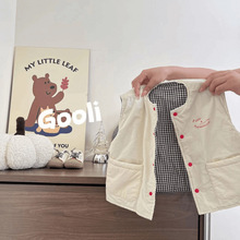 儿童春秋外穿马甲2025新款男女宝宝韩版百搭背心坎肩夹棉双面穿